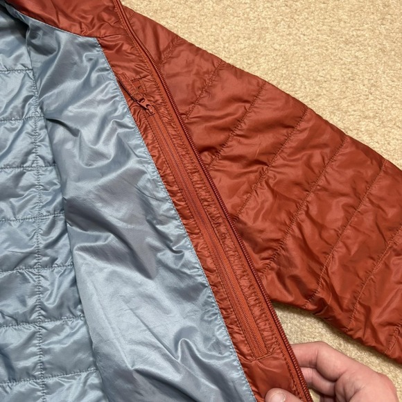 L.L. Bean Packaway Jacket Mens Medium Orange Primaloft Insulated Lightweight Zip - Picture 14 of 14